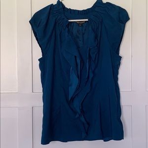 Express Top / size S / ruffled neck / cap sleeve